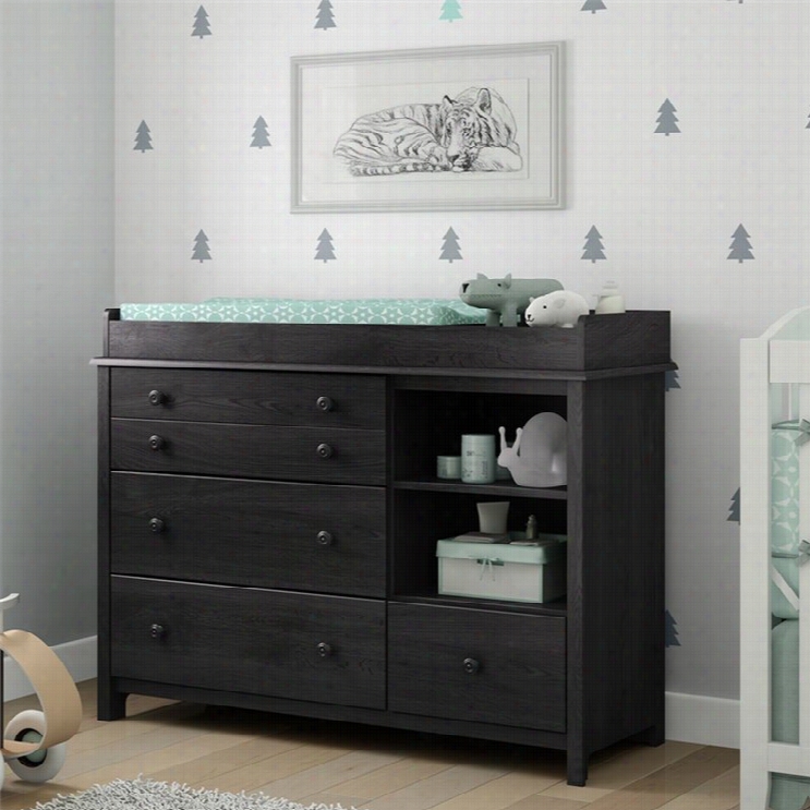 South Coast Little Smileys Owod Changing Table And Station In Gray Oak