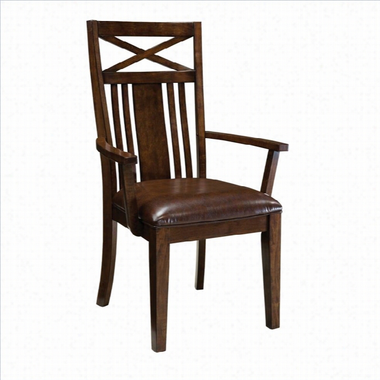 Standard Furniture Sonoma Arm Dining Chair In Warm Oak Finish