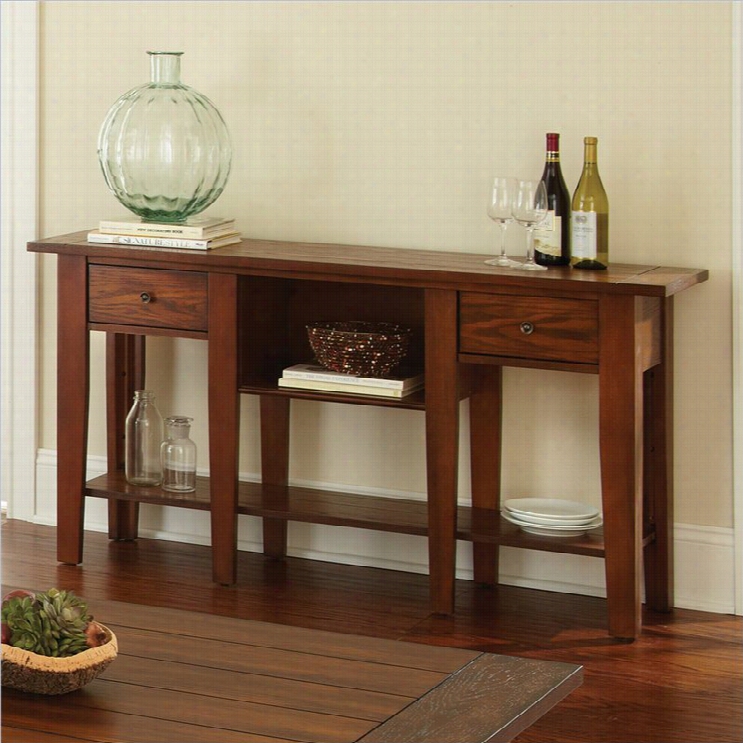 Steve Silver Comapny Desoto Sofa Table In Dark Oak Finish