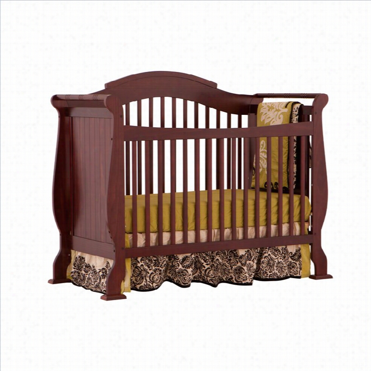 Stork Craft Valentia 4-in- 1 Fixed Side Convertible Crib In Cherry
