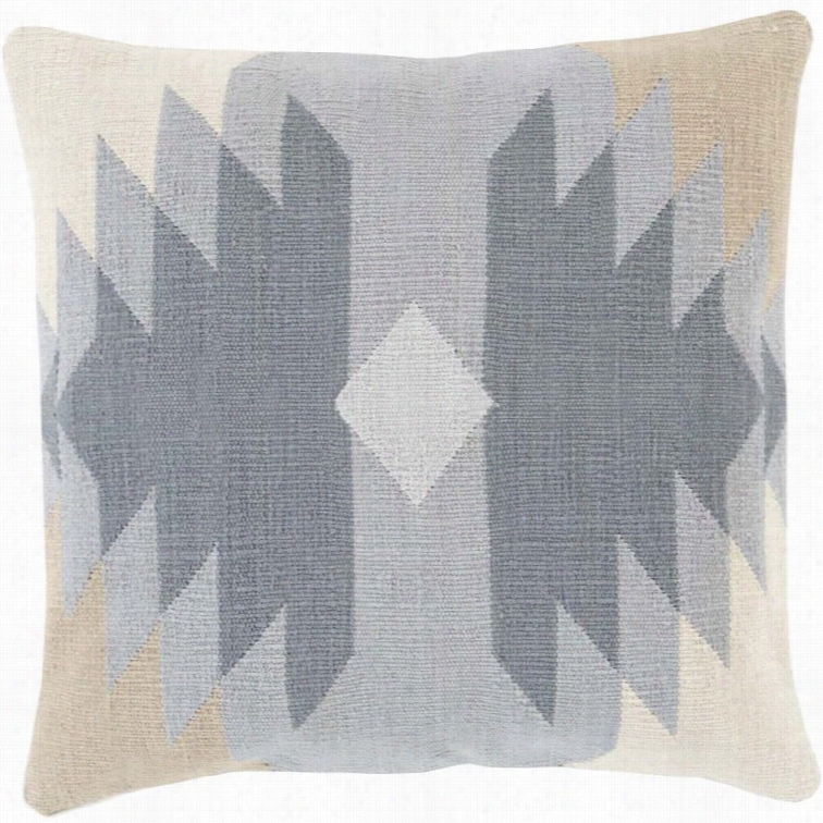 Suryw Cotton Kilim Down Fill 22 Square Pillow In Charcoal