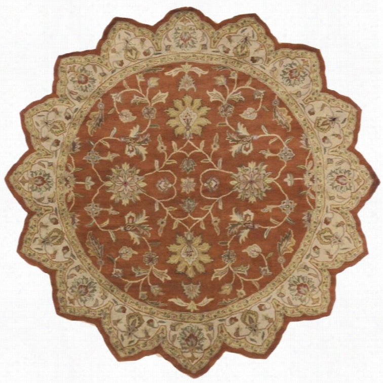 Surya Crowne 8' X 8' Star Hand Tufted Wool Rug In Red