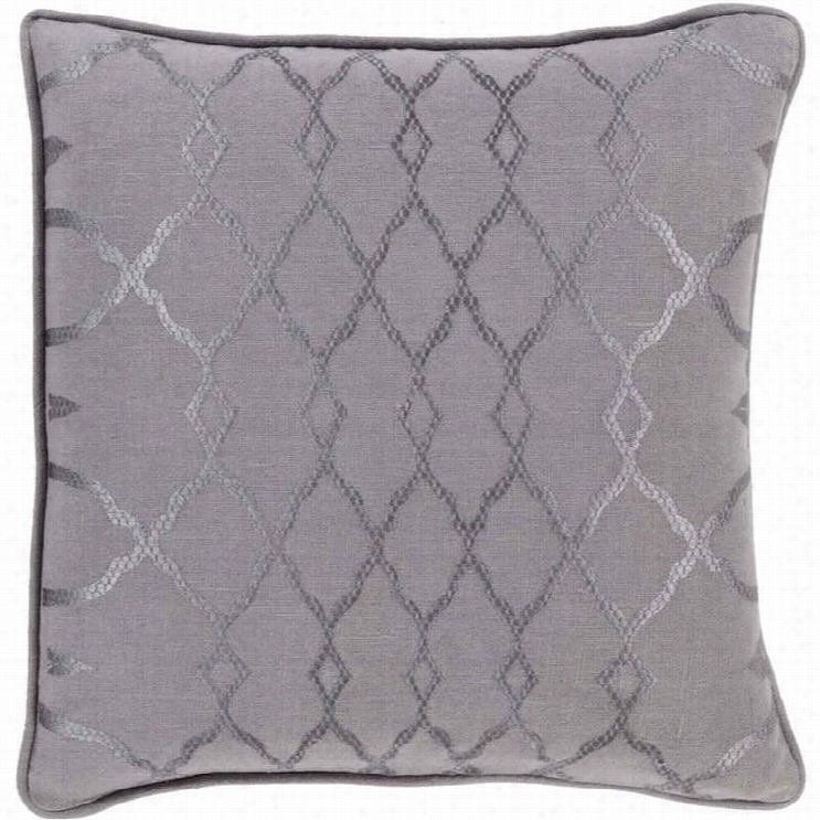 Surya Lyddia Down Fill 20 Square Pillow In Charcoal