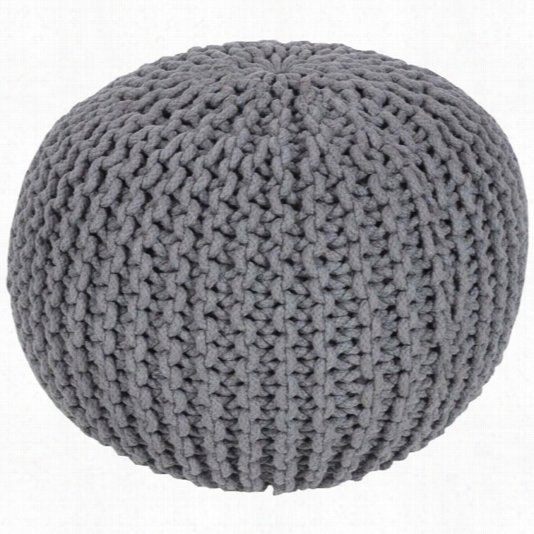 Surya Malmo Cotton Sphere Pouf Ottoman In Gray