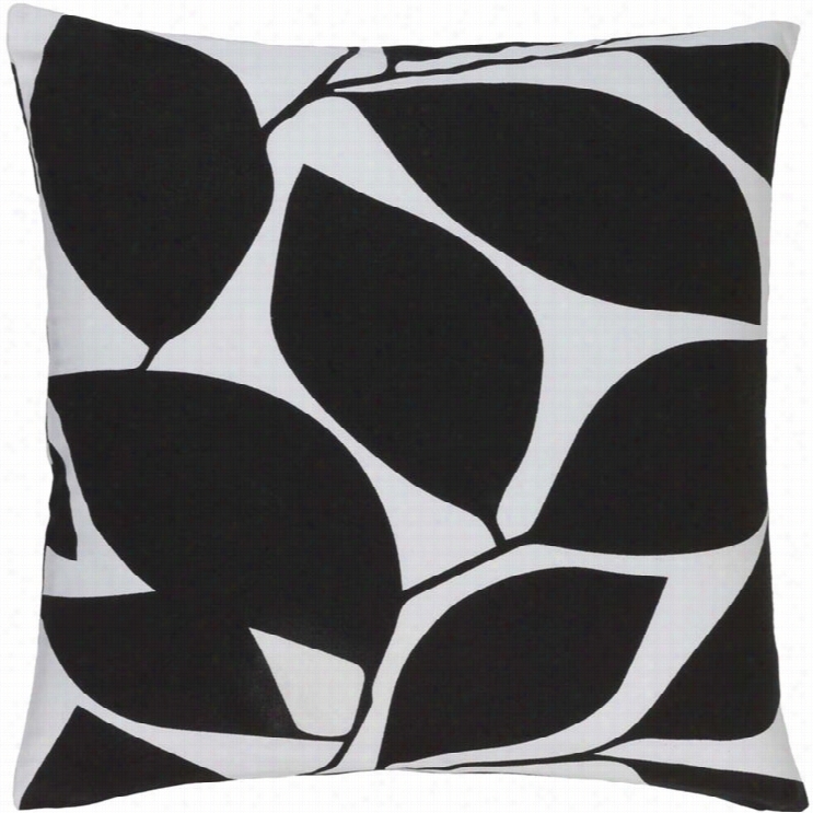 Surya Somerset Poly Fill 20 Square Pillow In Black And Gray