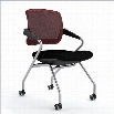 Mayline Valore Mid-Back Metal Guest Chair with Arms in Burgundy (Set of 2)