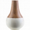 Surya Maddox 11.62 x 7.25 Resin Vase in Glossy Brown and White