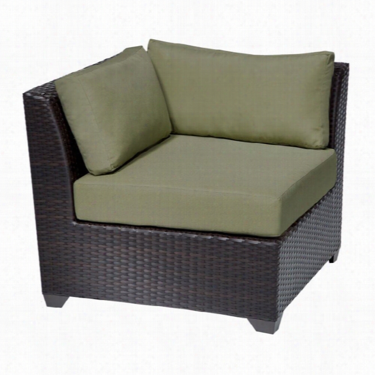 Tkc Barbados Outdoor Wicker Corner Chair In Cilantro