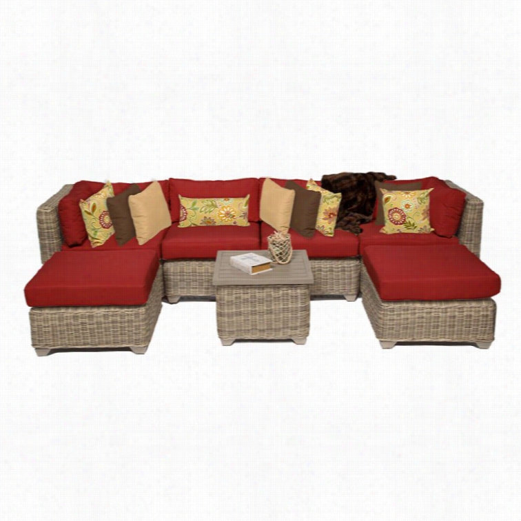 Tkc Cape Cod 7 Piece Outdoor Wicke R Sofa Set In Terracotta