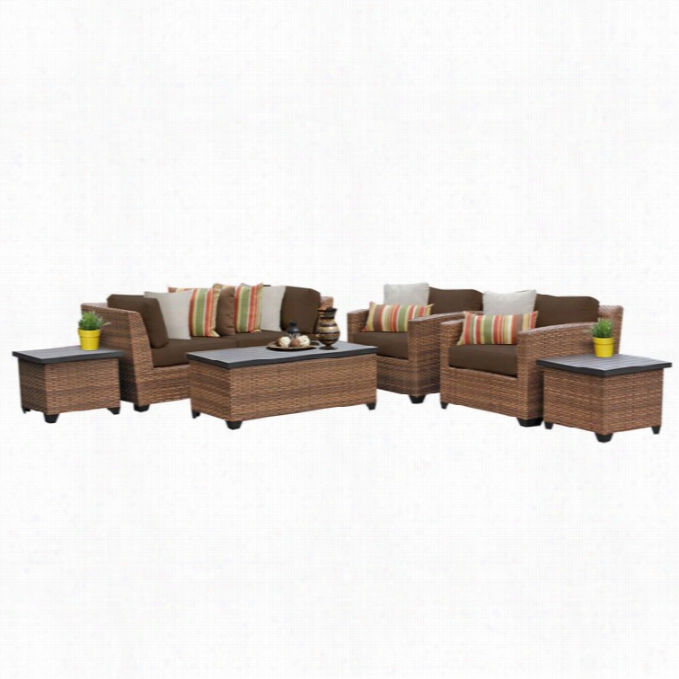 Tkc Lagnua 7 Ipece Outdoor Wicker Sofa Seti N Cocoa