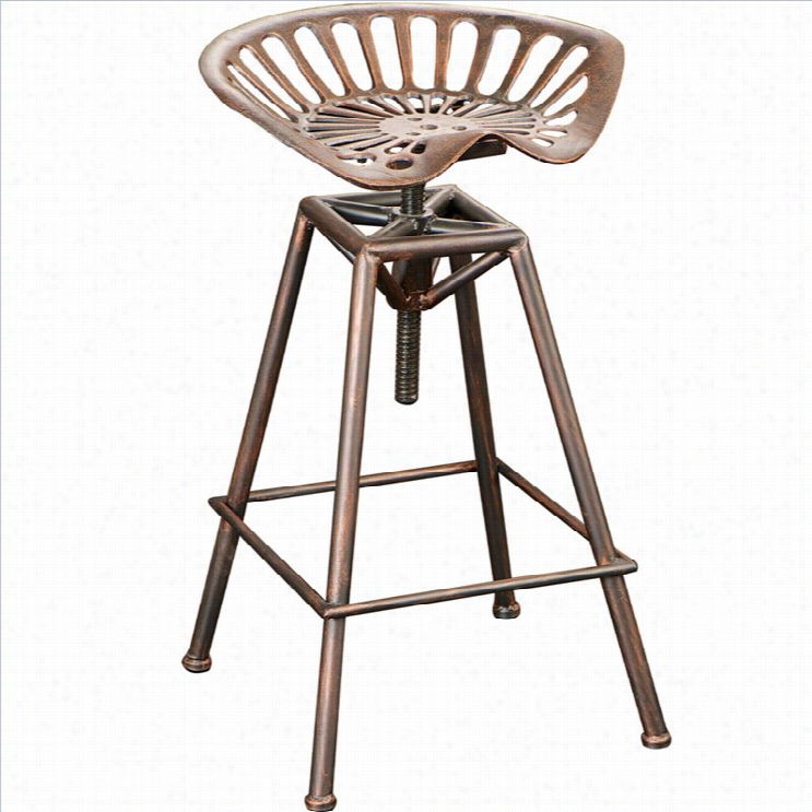 Trent Home 26 Lawrence Saddl E Bar Stool I Ncpper And Silver