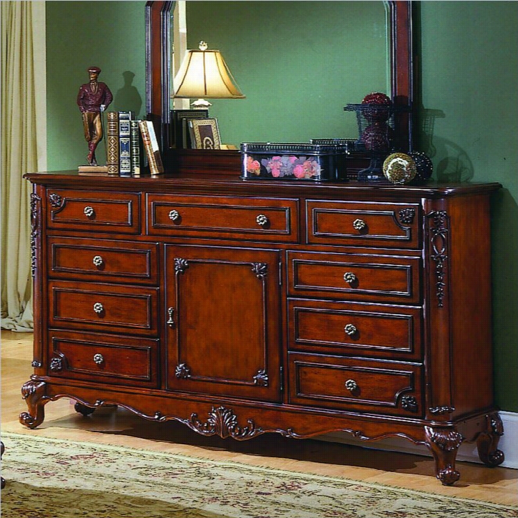 Trent Home Madaleine Triple Dresser In Antique Cherry