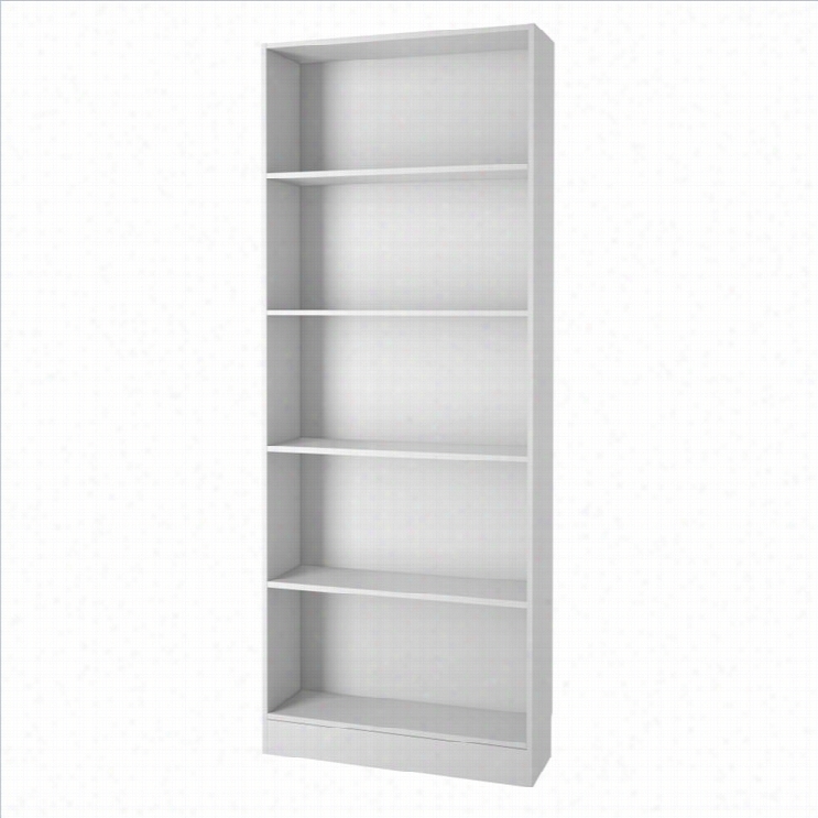 Tvilum Constituent Tallwide 5 Shelf Bookcase In White