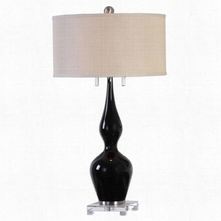 Uttermost  Burilda Black Glass Table Lamp