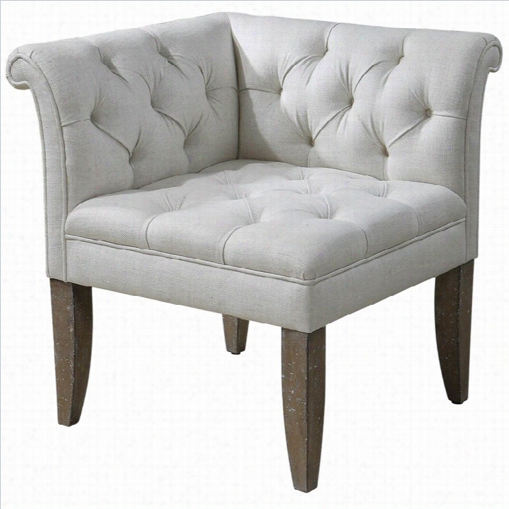 Uttermost Tahtesa Tufting Corner Chair In Ivory