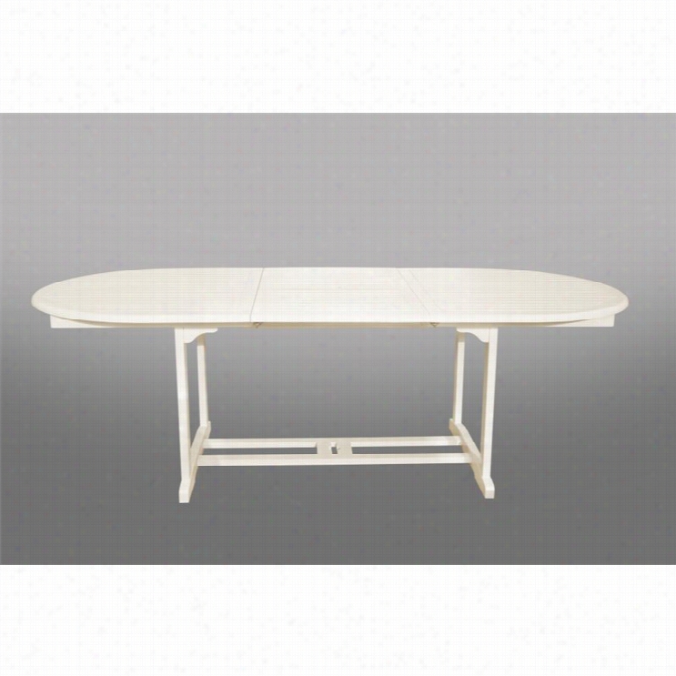 Vifah Bradley Oval Extention Patio Din In G Tables In White