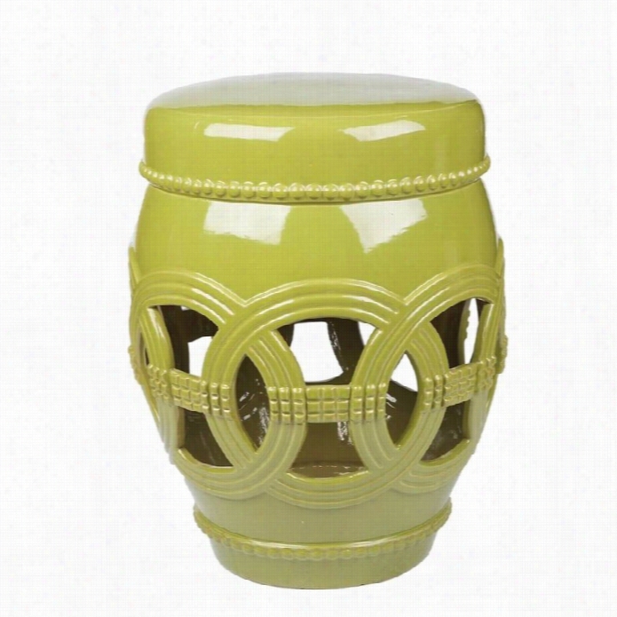 Abbyson Living Ceramic Oversized Garden Discharge  In Lime Green