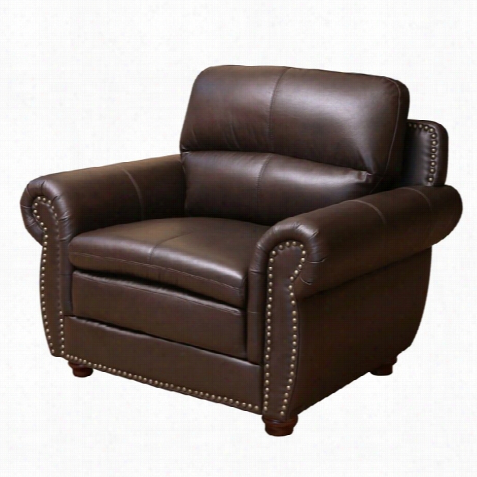 Abbyson Livi Ng Harrison Leather Arm Chair In Brown