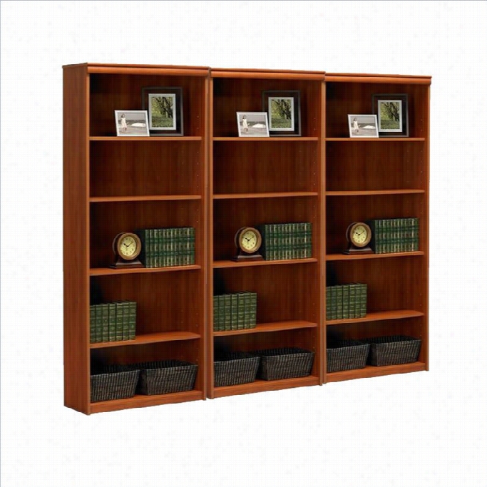 Ameriood 5-s Helf Standard Wall Bookcase In Expert Plum