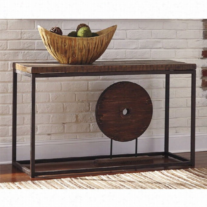 Ashley  Farrin Er Console Table In Rwm Brown