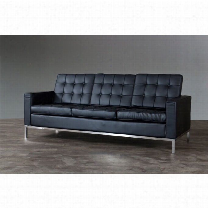 Baton Studio C Onnoisseur Faux Leather Sofa In Black