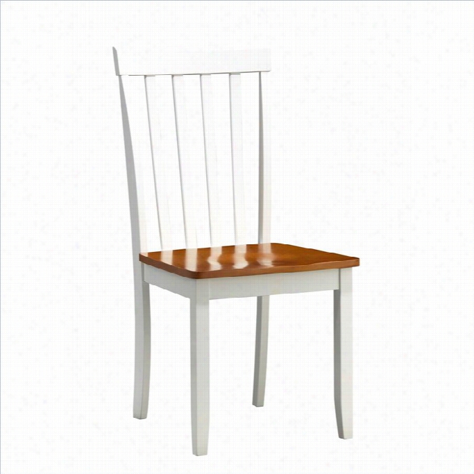 Boraam Bloomington Dining Chair In White/honey Oak (set Of 2)