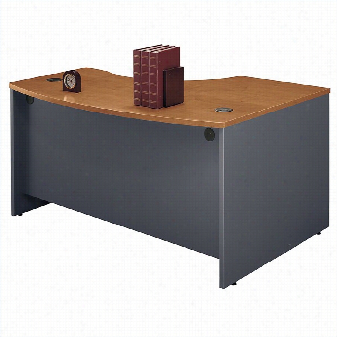 Bush Bbf Series C 60w X 43d Lh L-bow Desk Shell In Natural Cherry