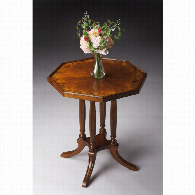 Butler Specialty Octagon Accent Table In Olive Ash Burl