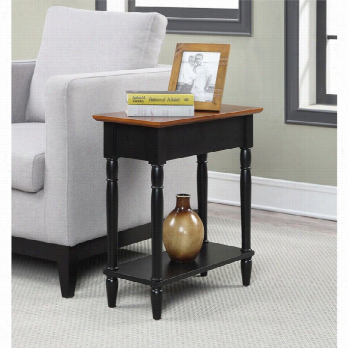 Convenience Conncepts French Country Flip Top End Table In Two Tone