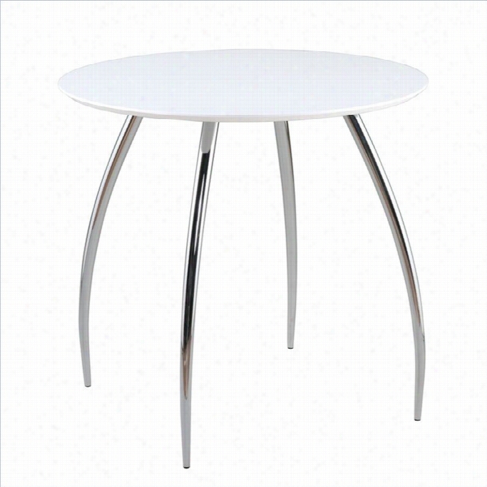 Eurostyle Bistro 30 Round Dining Tabl Ein Wite And Chrome