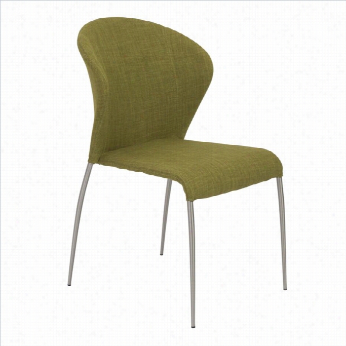 Eurostyle Sy Dining Chair In Green And Brushe Dstainless  Steel