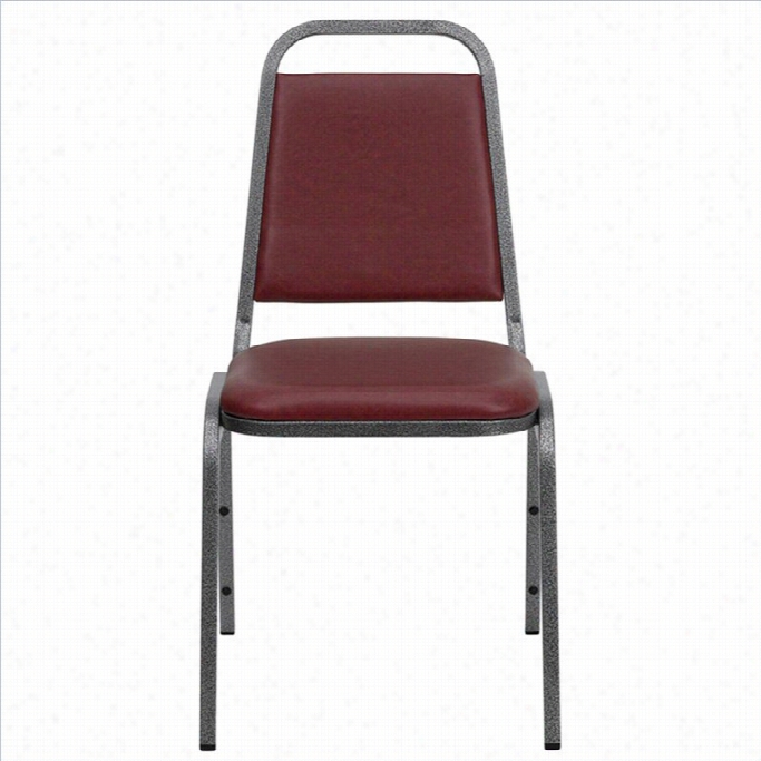 Flash Furniture Hercules Banquet Stack1ng Chair In Burgundy And Silver