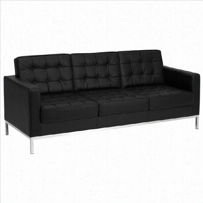 Flash Furniture Herculeslacey Series Contemporary Sofa In Balck