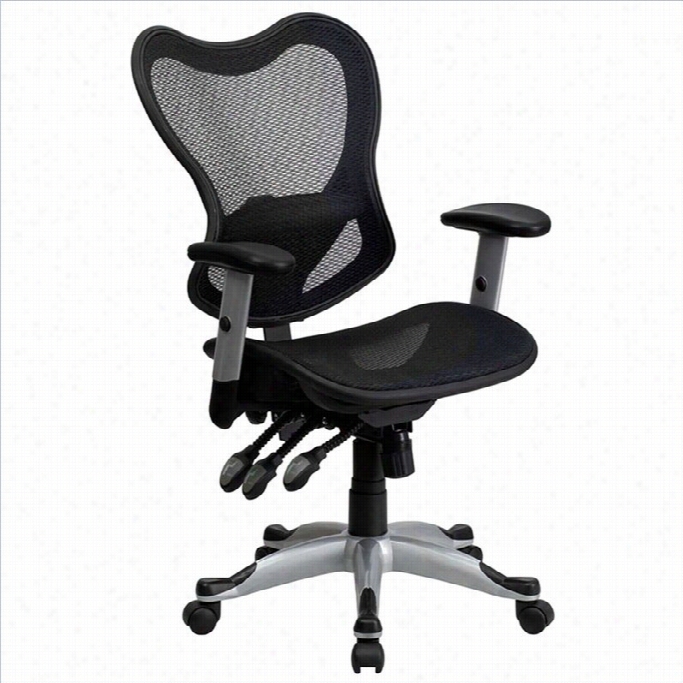 Flash Furniture Mid Back Mesh Office  Chair Control In Black