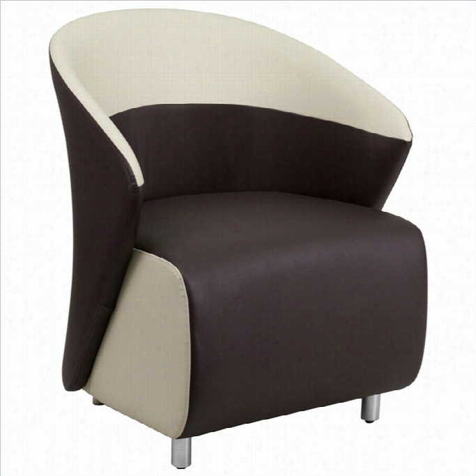 Flash Furniture Reception Chairman With Beige Detailing In Dark Brown