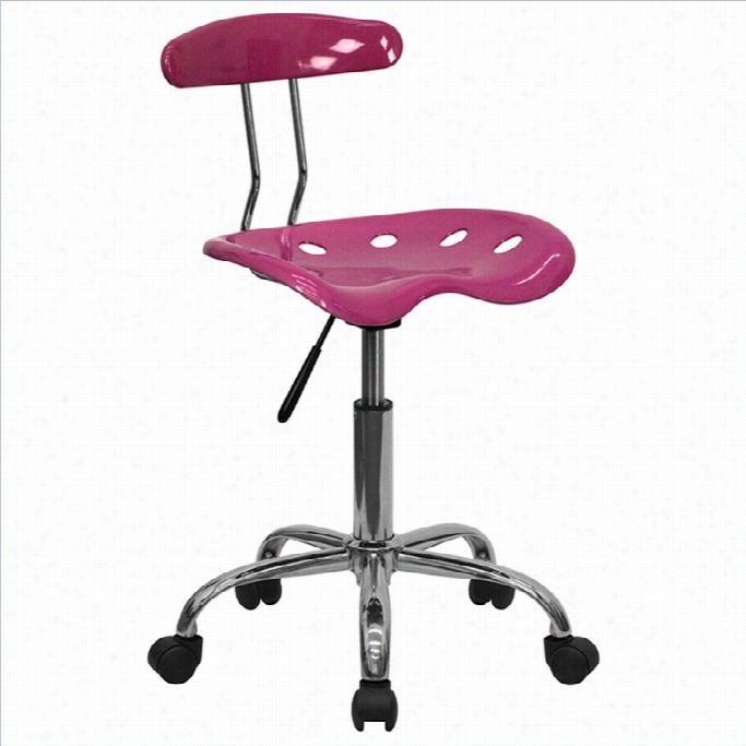 Flash Furniture Vibrant Office Chair In Pink And Chrome