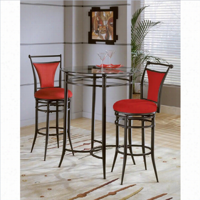 Hillsdale Ci Erra Mkx-n-match 3pc Pub Table Set With Stoools In Flame