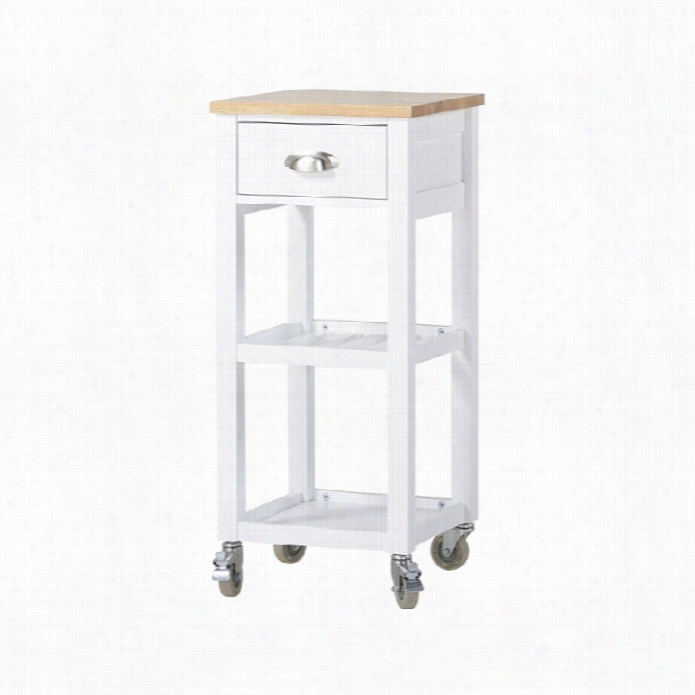 Hometar Kitchen Island Cart  In White