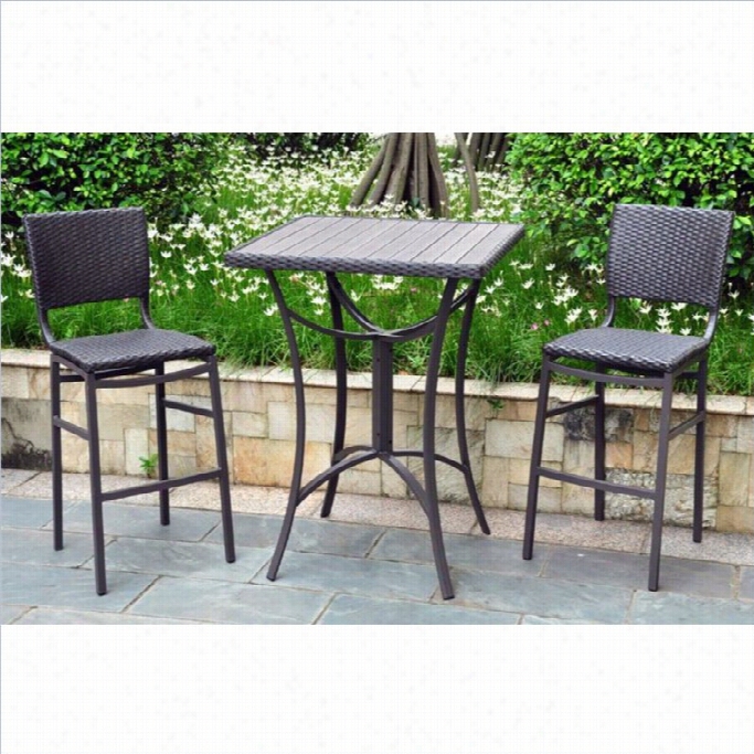 International Caravan Barcelona Resinwicker/auminum 3-piece Patio Bistroo Set