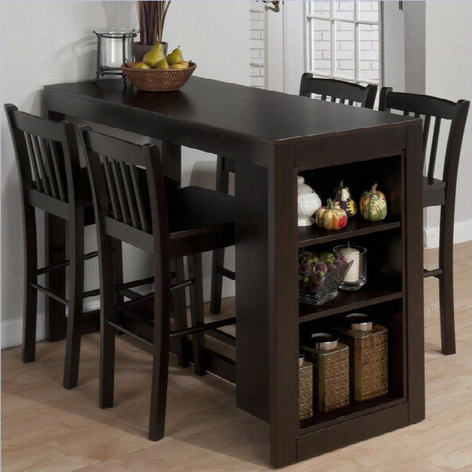 Jofran 5 Piece Counter Height Trage Dinette In Maryland Merlot