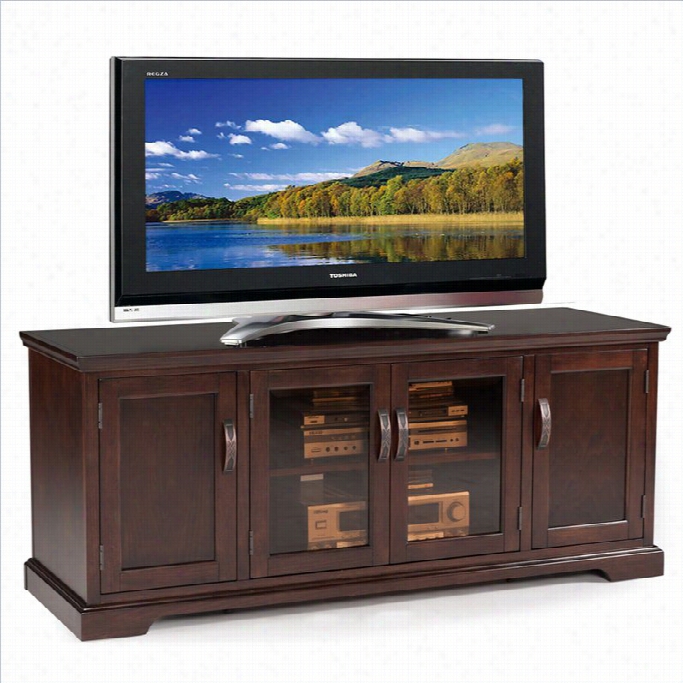 Leick Riley Holliday Bronze Glass 60 Tv Stand In Chocolate Cherry