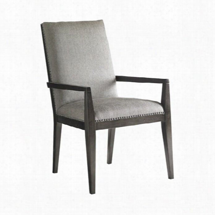 Lexington Carrera Vantage Fabric Upholstered Arm Chair In Gray Mist