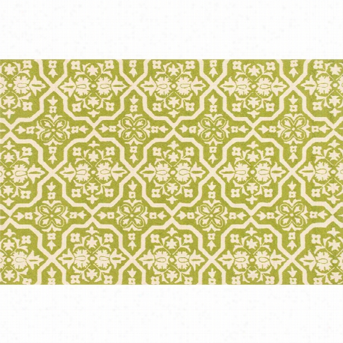 Loloi Venice Beach 5' X 7'6 Hand Hooked Rug In Peridot And Ivory