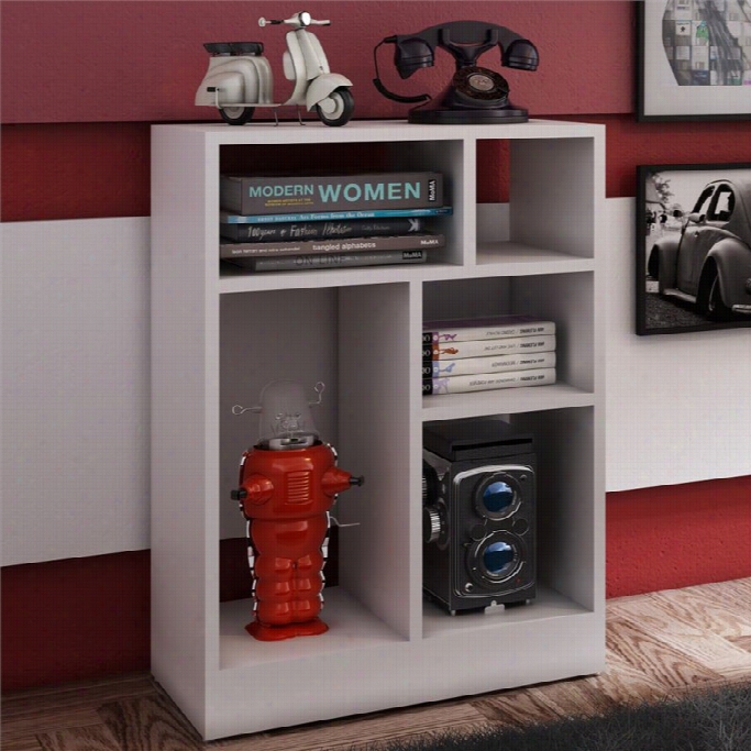Manhattan Comfort Valenca 1.0 Series 5 Shelf Bookcase In White