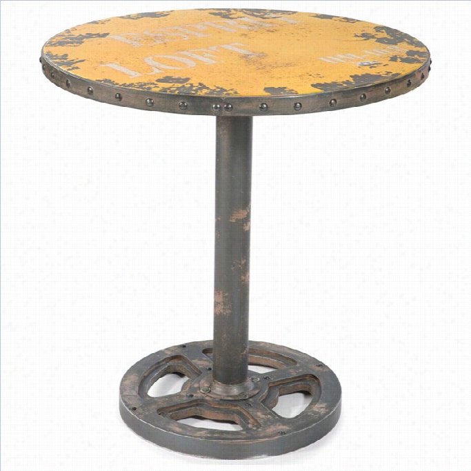 Moe's Wheel Round Dining Table In Yellow