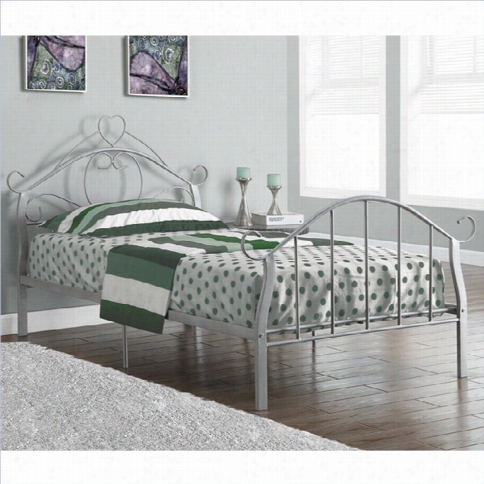 Monarch Twin Metal Bed Frame With H Eart N Soft And Clear 