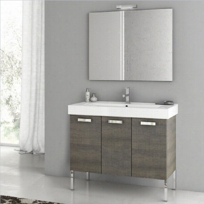 Nameek's Cubical 37 Standing Bathroomm Vanity Est In Grey Oak Senlis