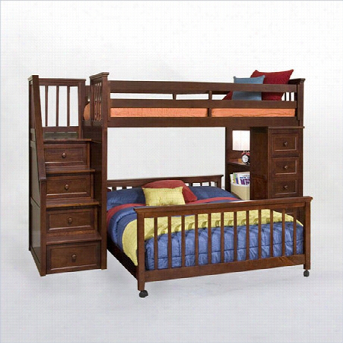 Ne Kids Instruct Ouse Stair Loft Bed With Chest End In Cherry