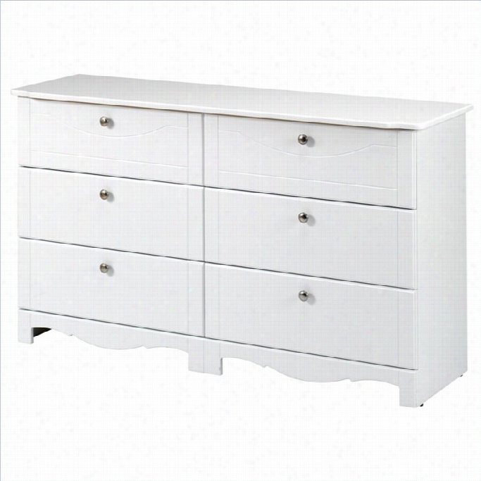 Nexera Pixel 6 Drawer Double Dresser In White