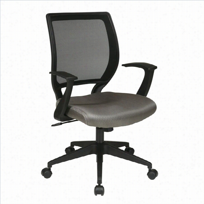 Office Star Em Series Screen Back Task Office Chair With T Arms In Grey